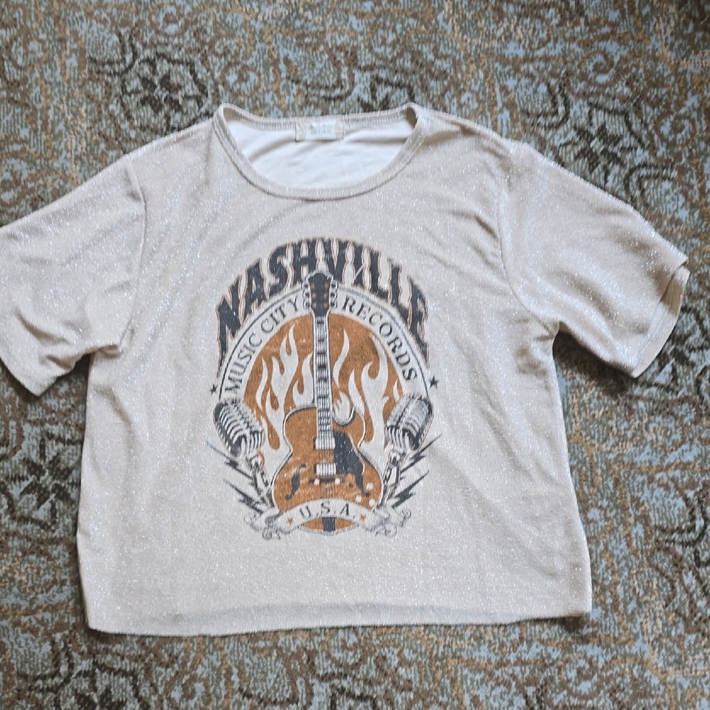 Nashville Graphic T-Shirt - Cream And Sparkles